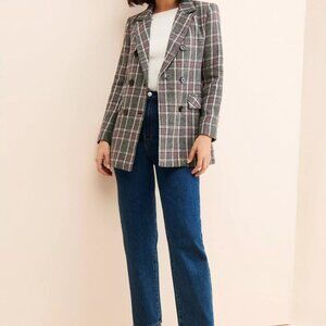 FrenchMauve Plaid Emory Blazer